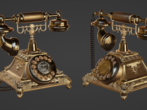 Retro Vintage Rotary Phone 3D-Modell
