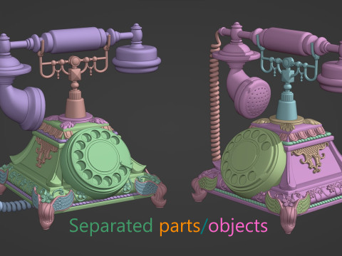 Retro Vintage Rotary Phone 3D-Modell