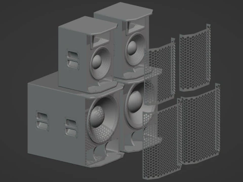 Big Speakers 3D Model