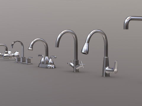 Faucet Collection Set 3D 模型
