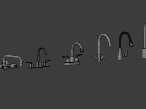 Faucet Collection Set 3D Model