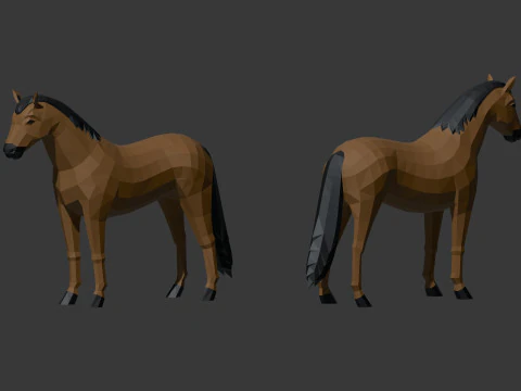 Farm Animals Lowpoly 3D Model