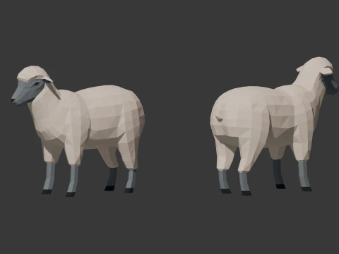 Farm Animals Lowpoly 3D Model
