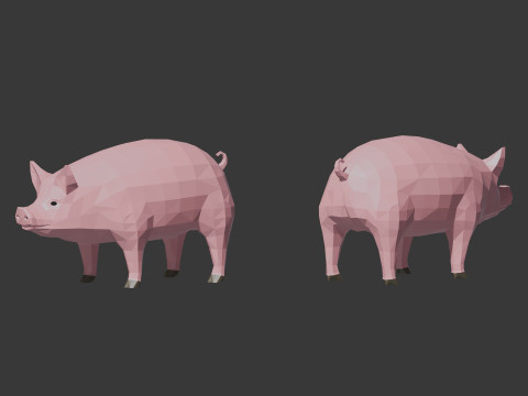 Farm Animals Lowpoly 3D 模型