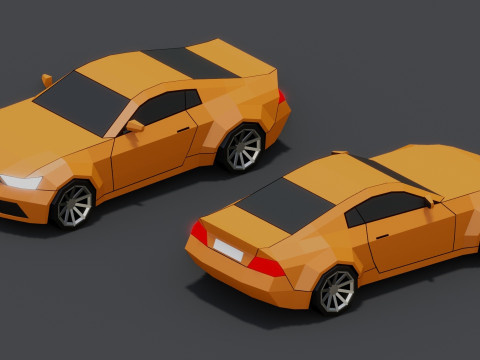 Stylized Lowpoly Cars 3D Model