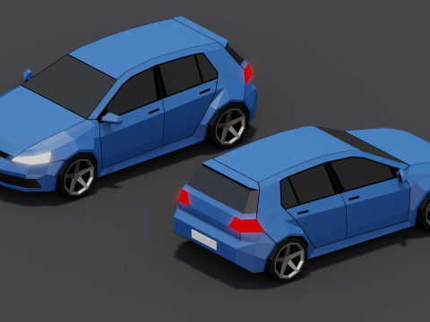 Stylized Lowpoly Cars 3D Model