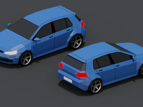 Stylized Lowpoly Cars 3D Model