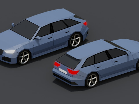 Stylized Lowpoly Cars 3D Model