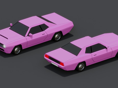 Stylized Lowpoly Cars 3D Model