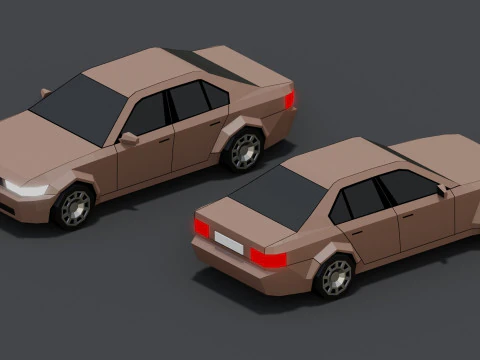 Stylized Lowpoly Cars 3D Model