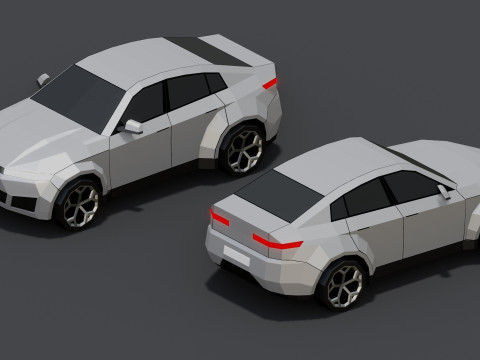 Stylized Lowpoly Cars 3D Model