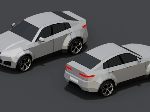 Stylized Lowpoly Cars 3D Model