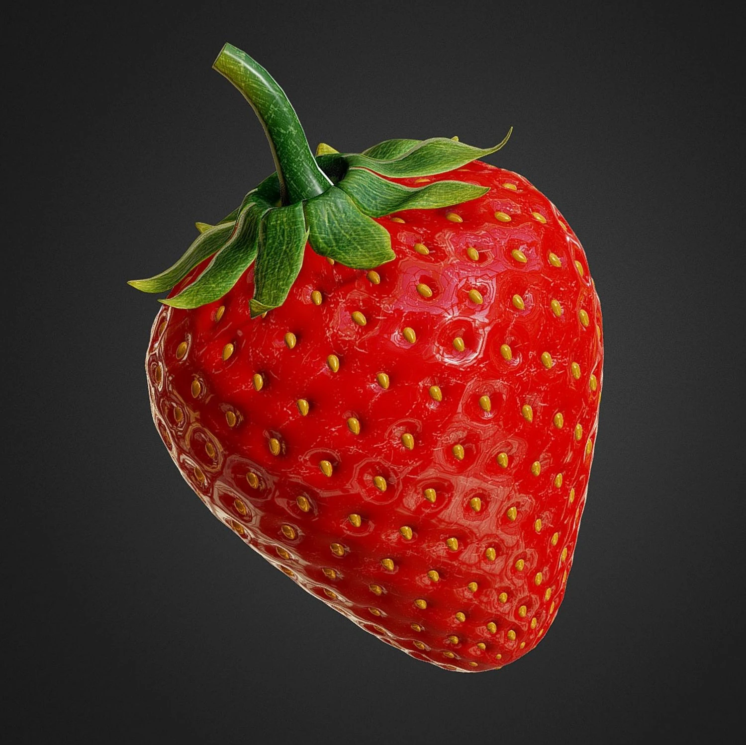 Strawberry 3D Model .c4d .max .obj .3ds .fbx .stl .blend 