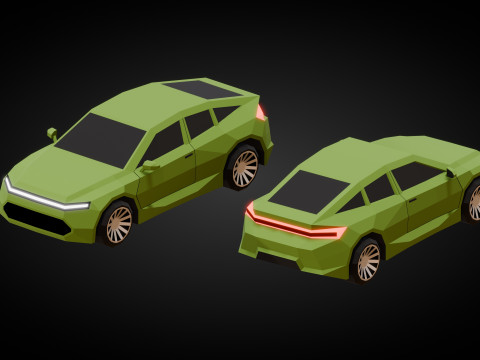 Stilize Lowpoly Arabalar Vol2 3D Model