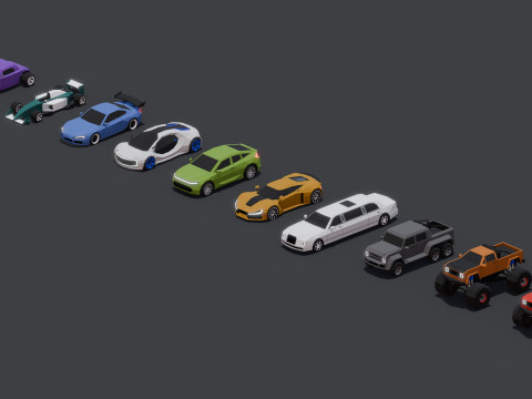 Stilize Lowpoly Arabalar Vol2 3D Model