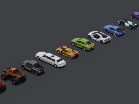 Stilize Lowpoly Arabalar Vol2 3D Model