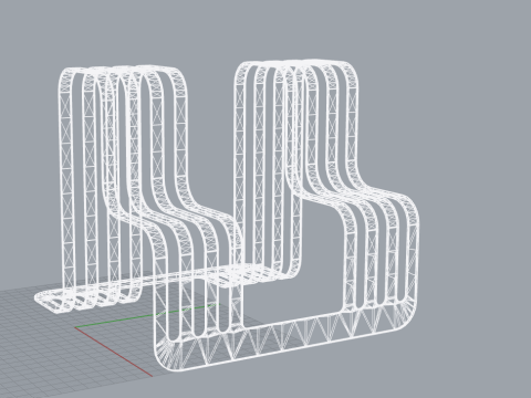 Coso-bench and rack 3D 模型