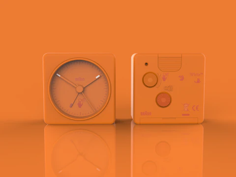 Budzik Braun-Off biały Model 3D