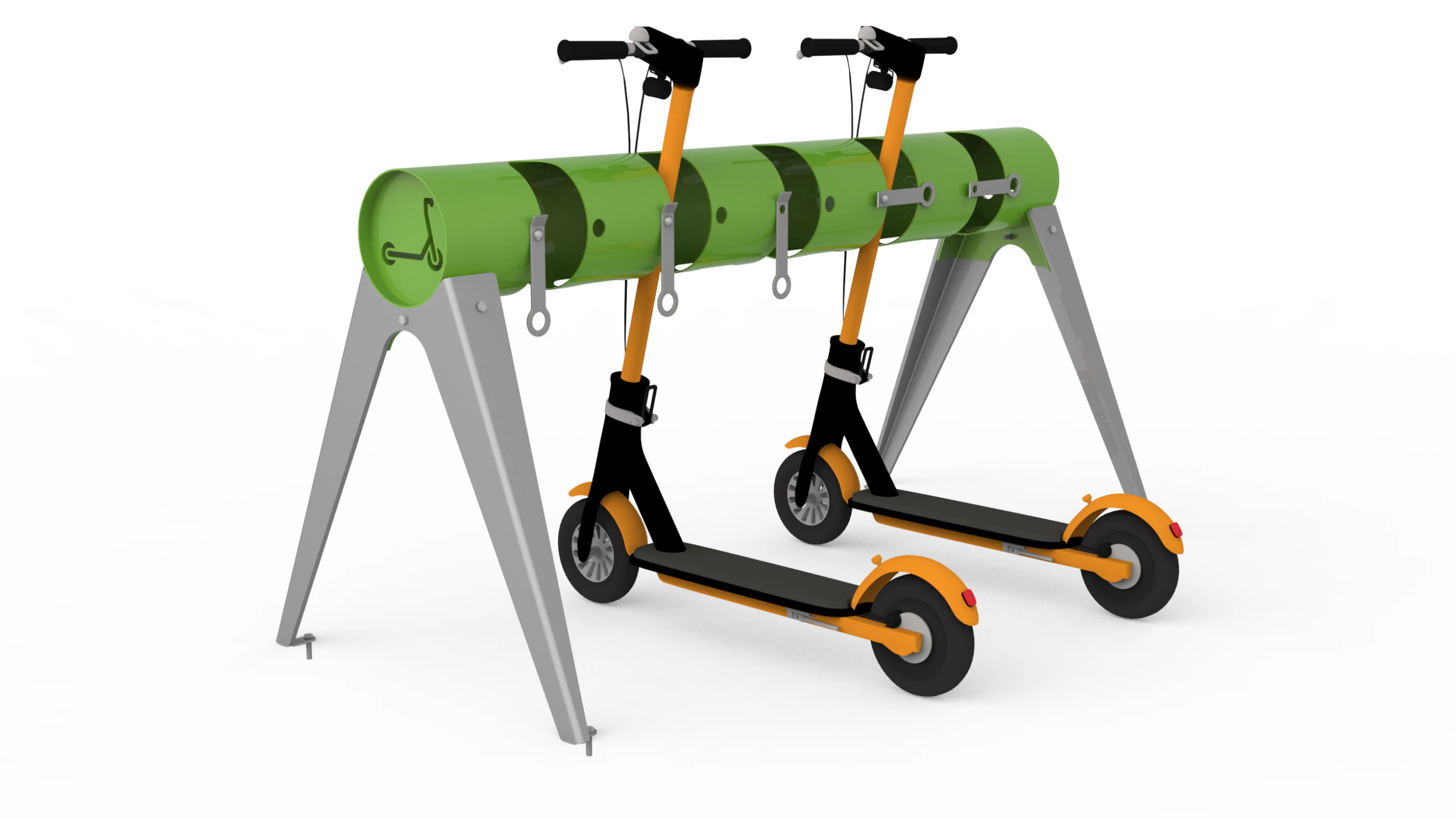 Momo electric scooter rack 3D Model .c4d .max .obj .3ds .fbx .stl .blend 