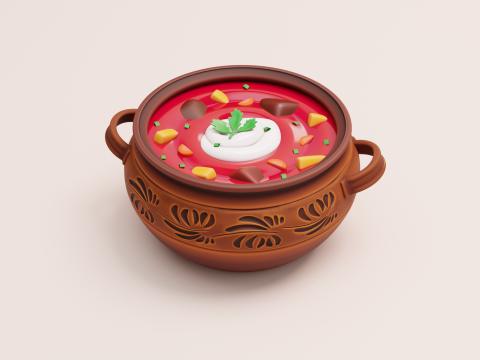 Stylized ukraine borsch 3Dモデル