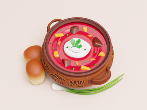 Stylized ukraine borsch 3Dモデル