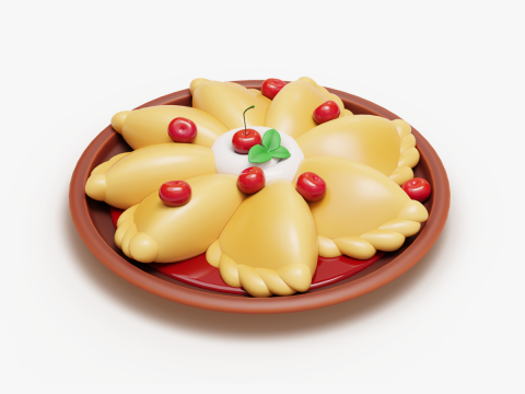 Stylized ukraine dumplings - varenyky 3Dモデル