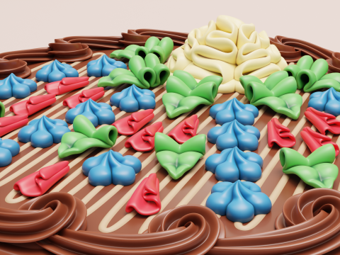 Stylized Kyiv cake 3Dモデル