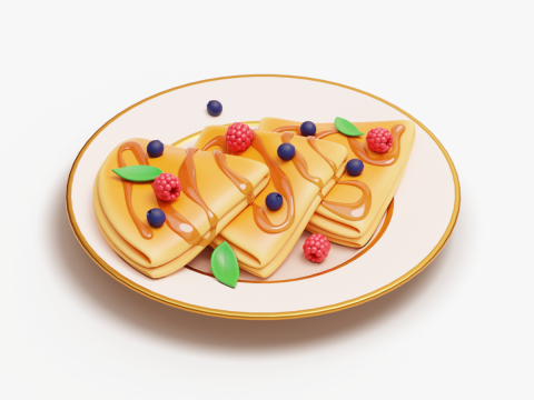 Stylized sweet pancakes 3Dモデル