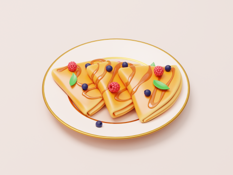 Stylized sweet pancakes 3D 模型