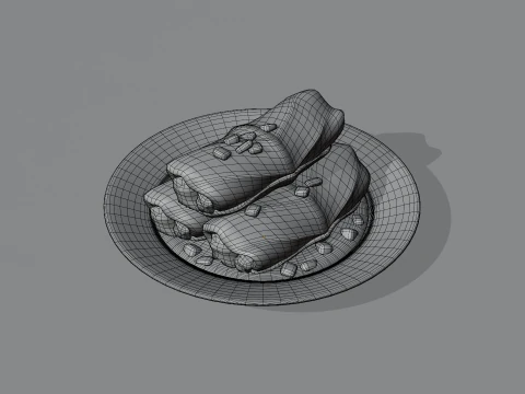Stylized Cabbage Roll 3D Model