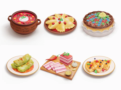 Paket Makanan Slavia Model 3D