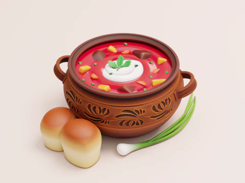 Slavic Food Pack 3D Model