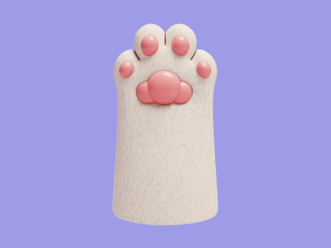Cute stylized cat paws Modello 3D