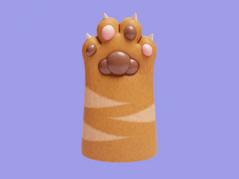 Cute stylized cat paws 3D Model