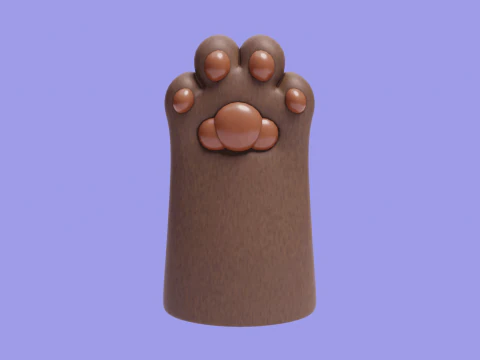 Cute stylized cat paws 3D Model