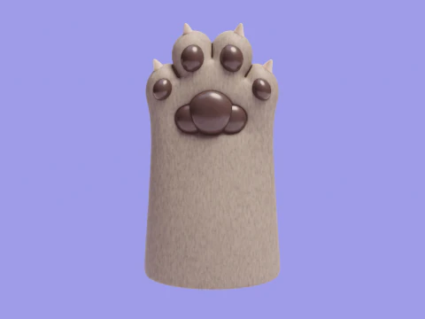 Cute stylized cat paws 3D Model