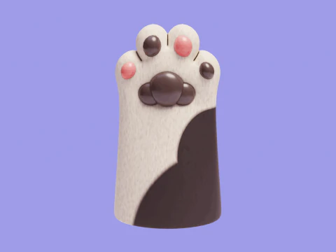 Cute stylized cat paws 3D Model