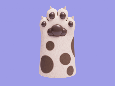 Cute stylized cat paws Modello 3D