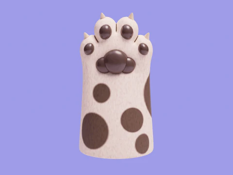 Cute stylized cat paws 3D Model