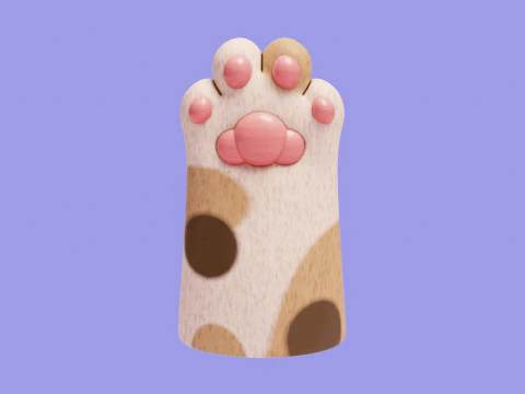 Cute stylized cat paws 3D Model