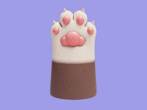 Cute stylized cat paws 3D Model