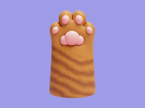 Cute stylized cat paws Modello 3D