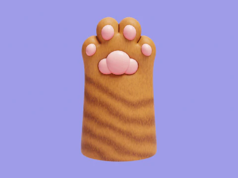 Cute stylized cat paws 3D Model