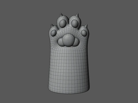 Cute stylized cat paws 3D Model
