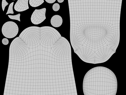 Cute stylized cat paws 3D Model