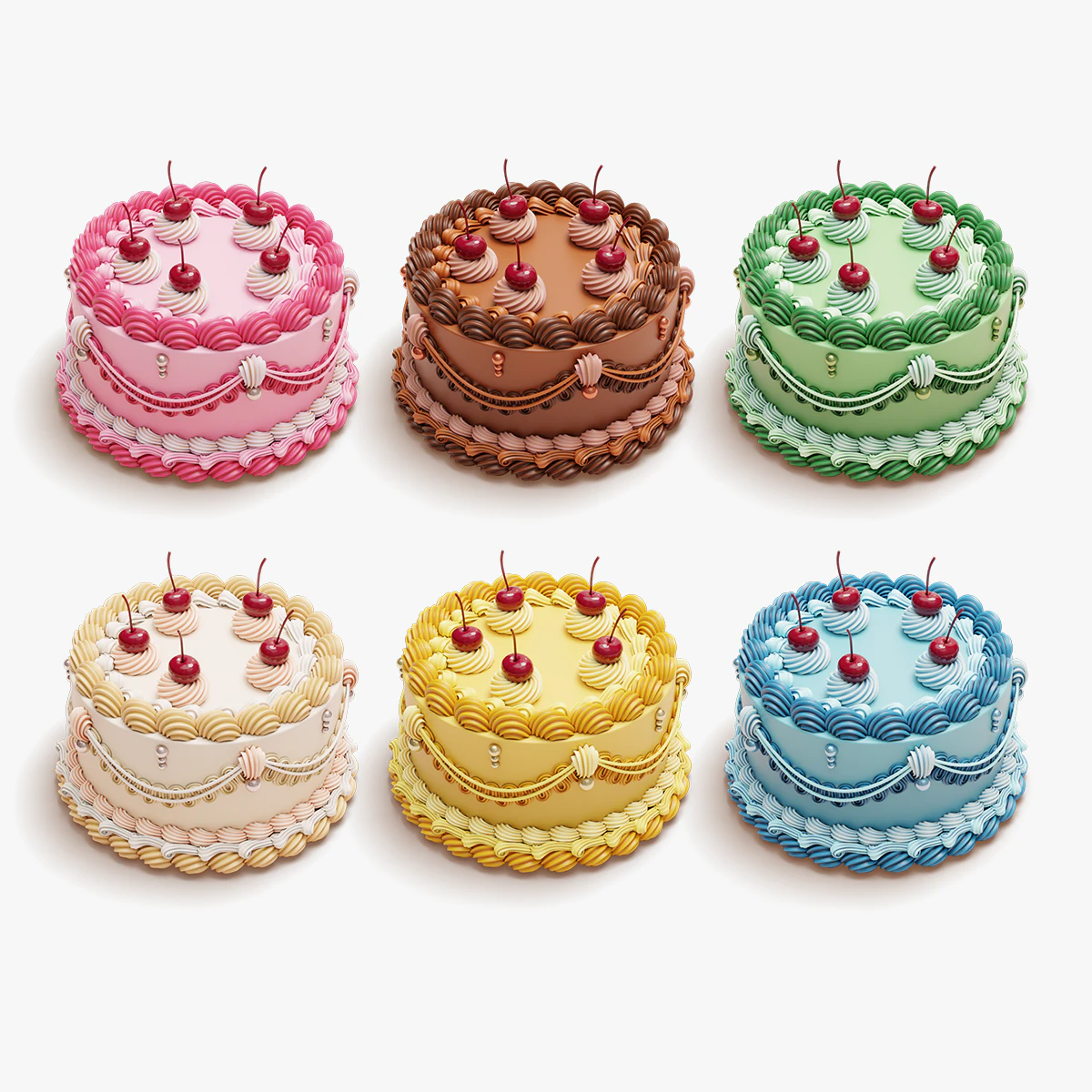 Vintage Cake 3D Model .c4d .max .obj .3ds .fbx .stl .blend 
