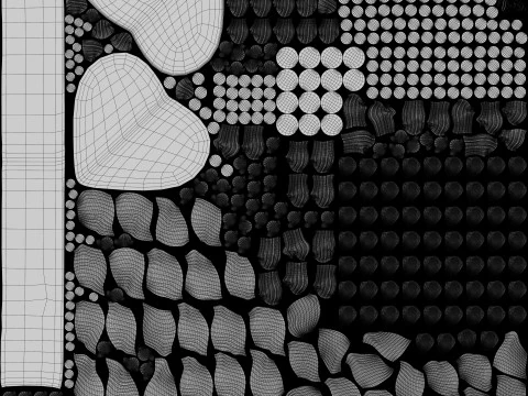 Satz bunte Vintage-Kuchen 3D Modell