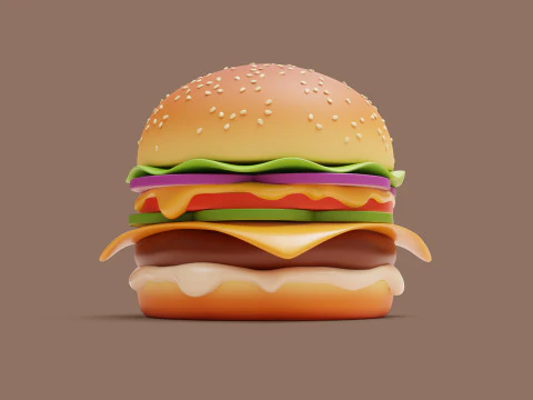 Hamburger Stylized 3D Model