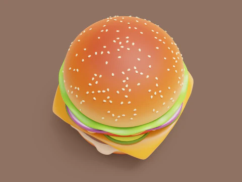 Hamburger Stylized 3D Model