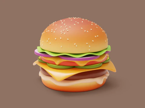 Hamburger Stylized 3D Model